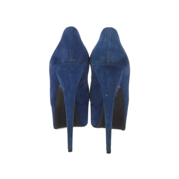 Authentic Giuseppe Zanotti Blue Suede Debra Platform Heels size IT 37 US 7 - Picture 5 of 6